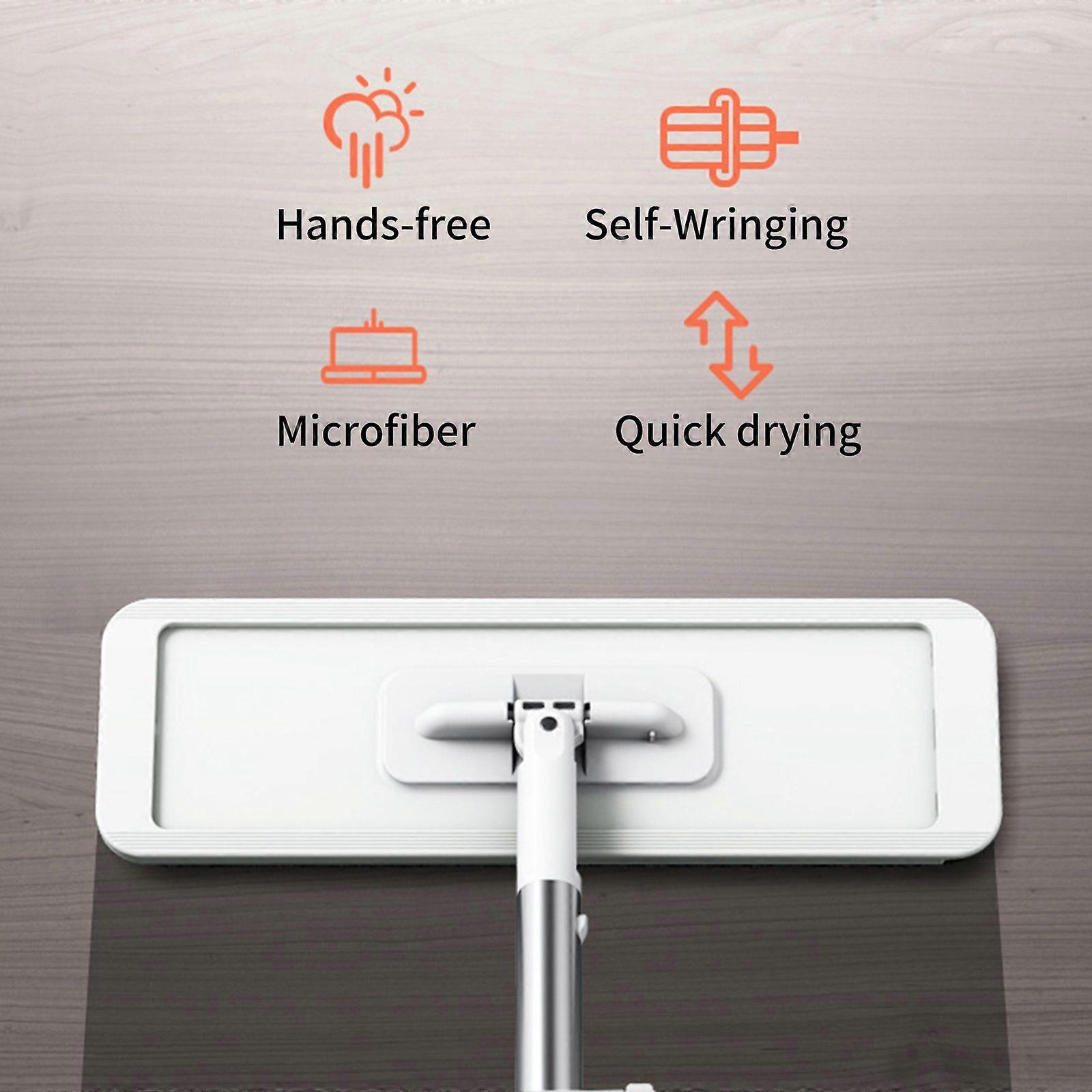 Microfiber Mop Floor Cleaning System Washable Pads Reusable Dust Mops with 4PCS Soft Refill Pads Hardwood Wood Floor Cleaner Mop 360 Rotate Dry Wet Mo