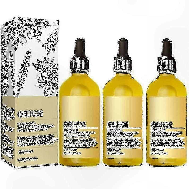 Vegan Hair Growth Oil Kit, 3 Bottles x 60ml, Natural Formula for Strong and Healthy Hair Care Solution