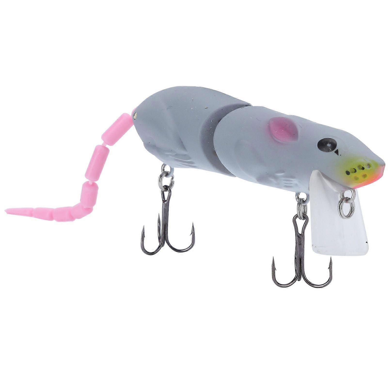 Artificial Mouse Shape Fishing Lures Baits ABS Seawater Freshwater Treble Hook Bait