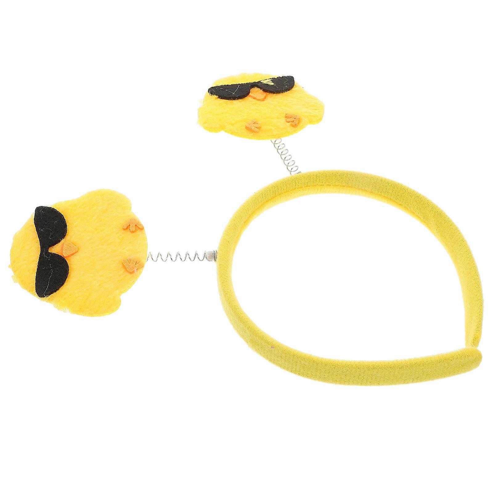Chick Headband Easter Accessory Yellow Circular Style Comfortable Wear For Themed Gatherings Felt Material 1Pack