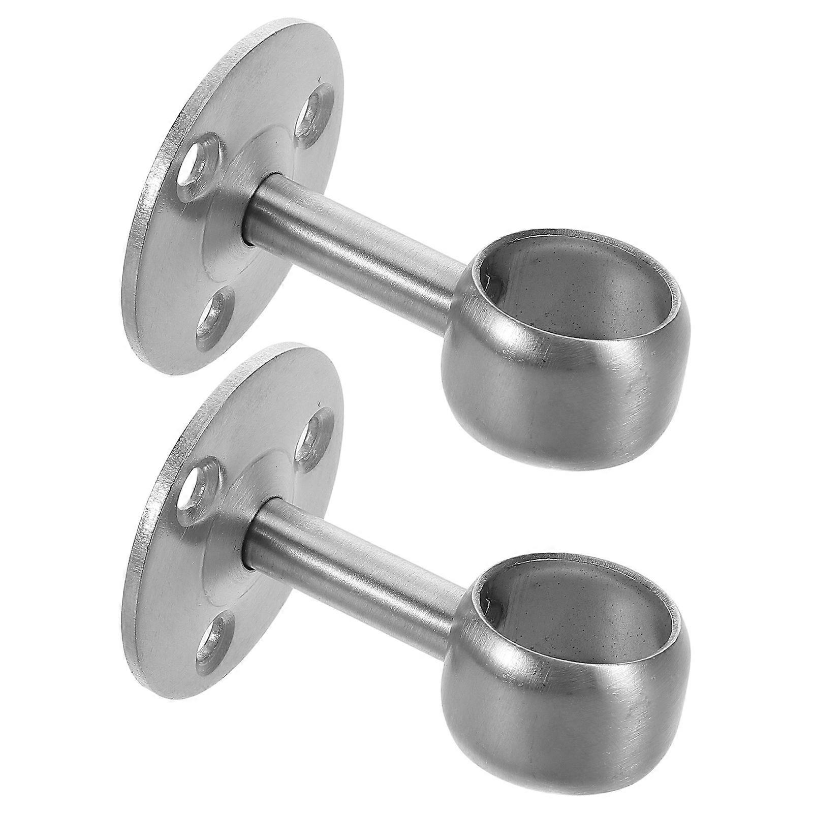 Closet Rod Holders 2PCS Silver Stainless Steel End Caps for General Users Hanging Towels in Home Use Modern Style