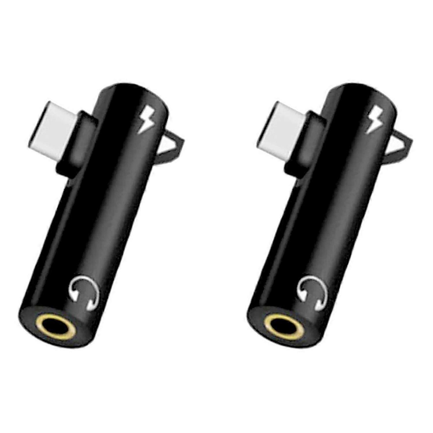 Type-C Audio Adapter 2-in-1 3.5mm Round Hole Earphone Converter