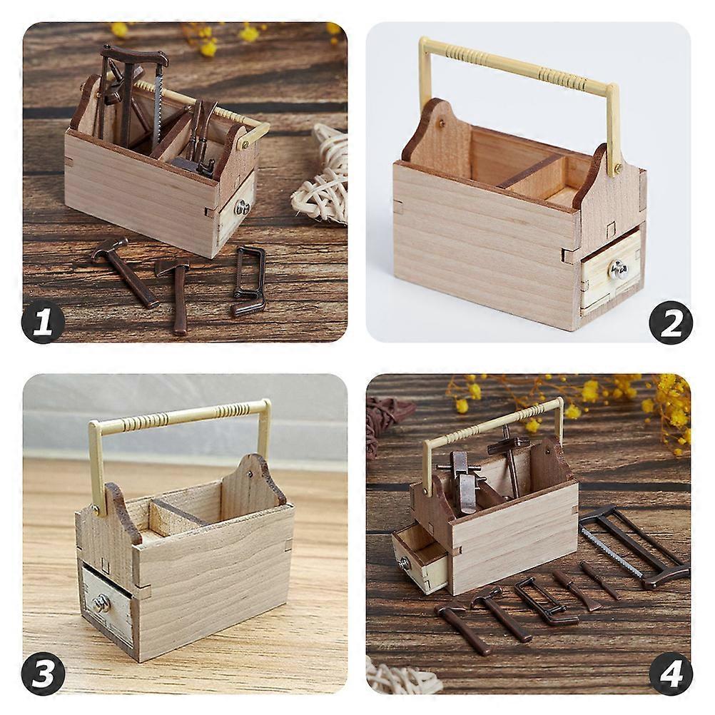 Toy Tool Cabinet Decor Mini Tool Cabinet Model for Playing 1Set