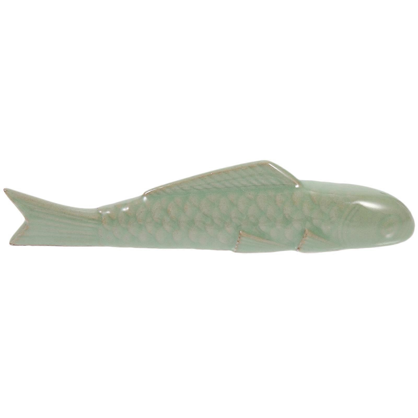 Calligraphy Paperweight Carp Shaped Paperweight for Chinese Calligraphy Tool Olive Green Flatten Paper 1Set