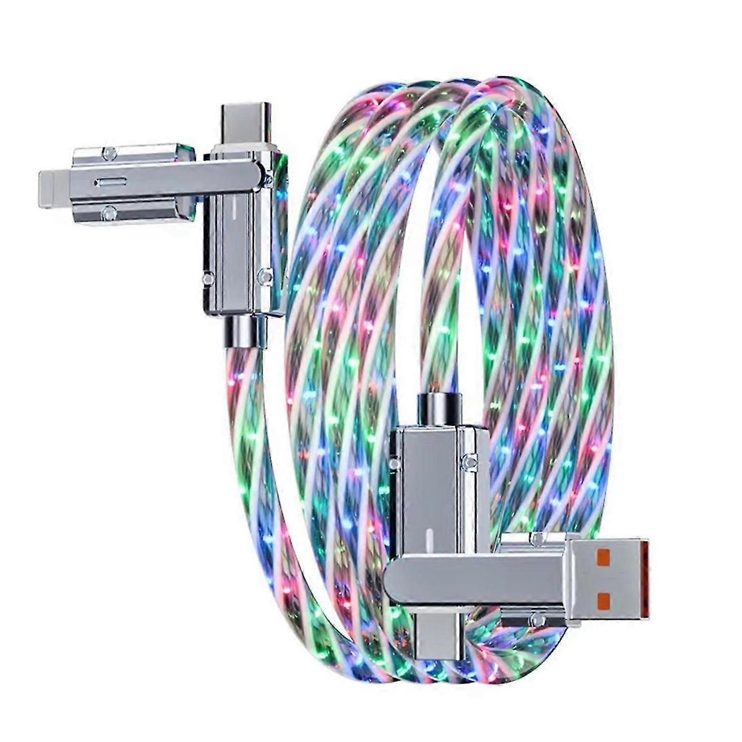 Starry Skys LED Multicolor Fast Charging Cable ,100W LED USB Cable 4 in 1 Fast Charging Type C U
