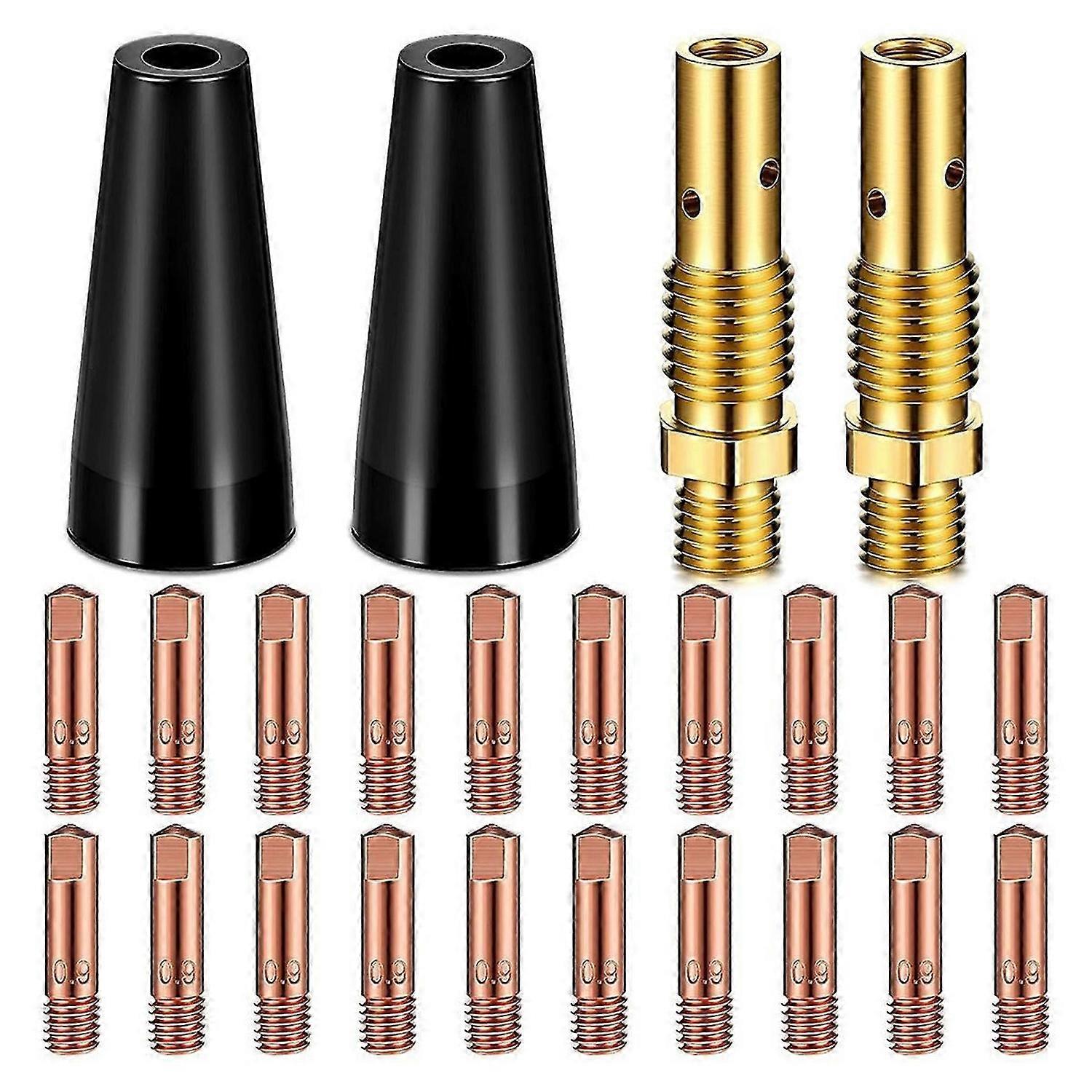 24 Pcs Flux Core Gasless Nozzle Tips Kit KP1939-1 Flux Core Welder Flux Welder Contact Tips Gasless