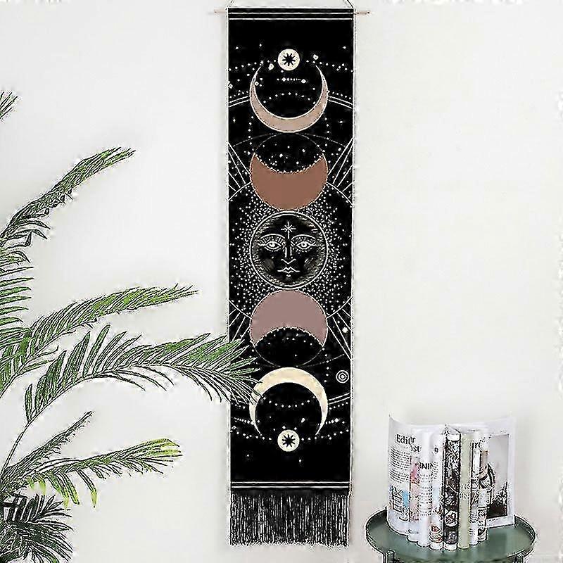 Seven Chakra Decorative Wall Hanging Tapestry Bohemia Tarot Phase Tassel Tapestry Boho Art Tapestries For Bedroom Office Decor