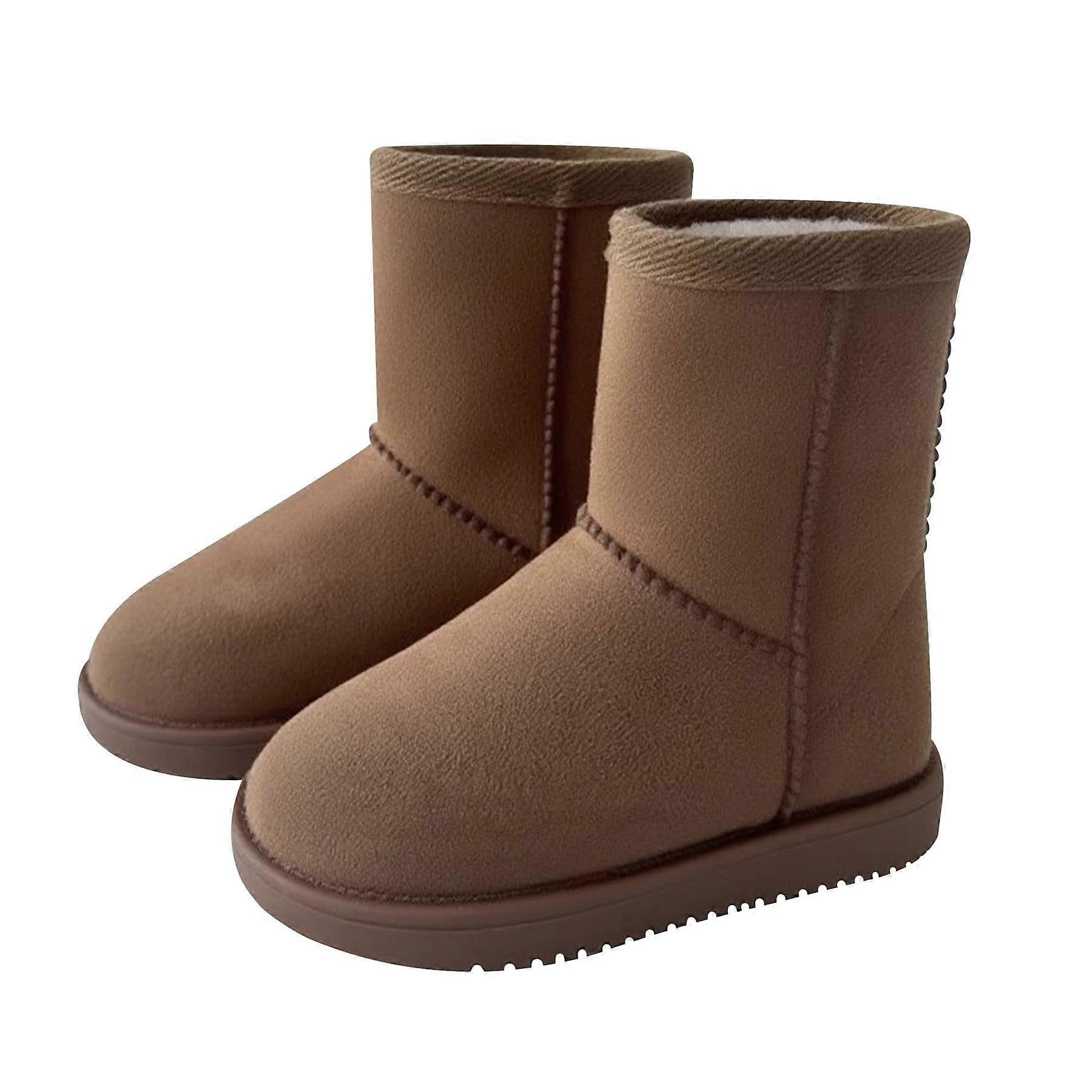 A2Z 4 KIDS Family Matching Warm Winter Boots Camel Faux Suede Lined