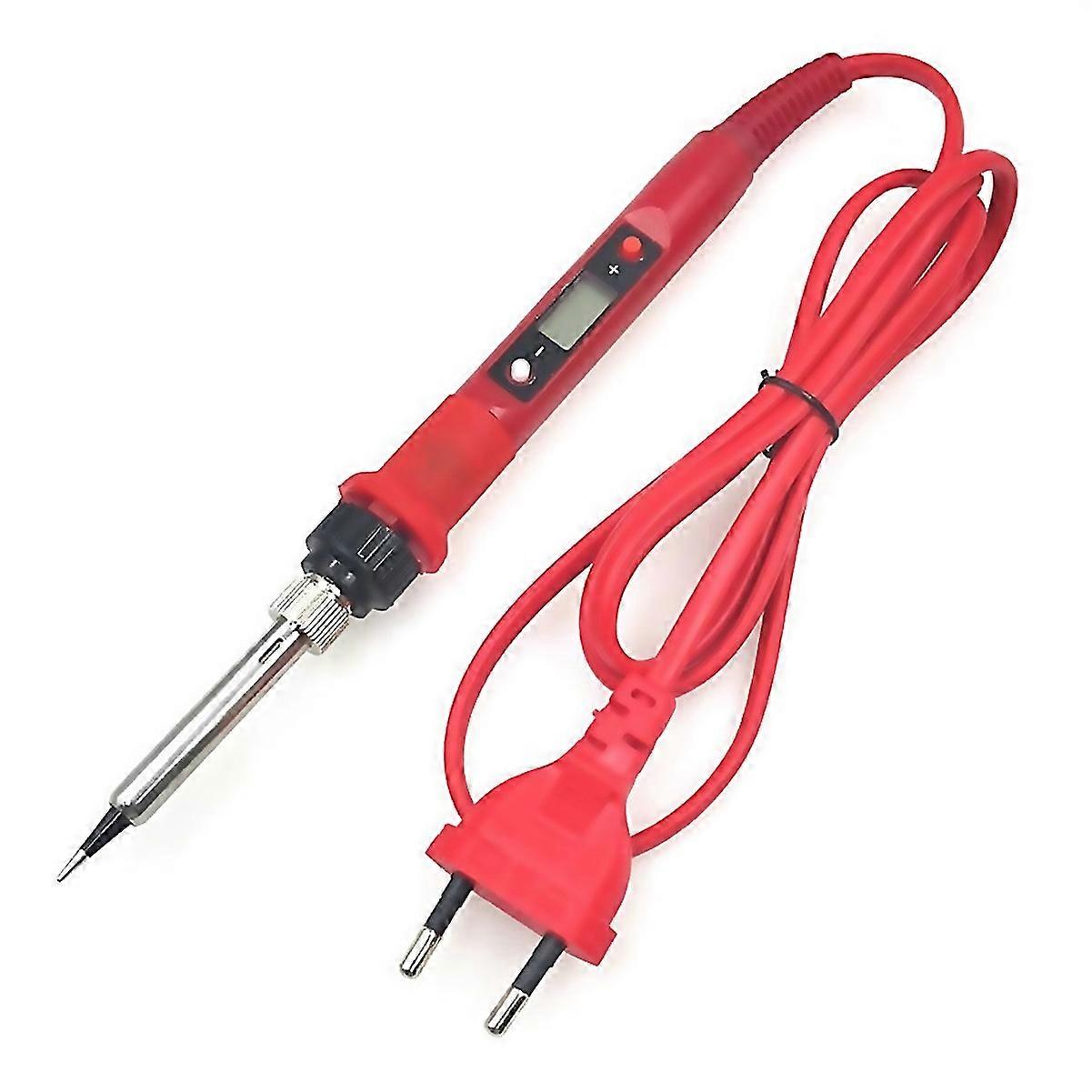 For Adjustable Temperature Soldering Iron Lcd Welding Tool Eu Plug Red