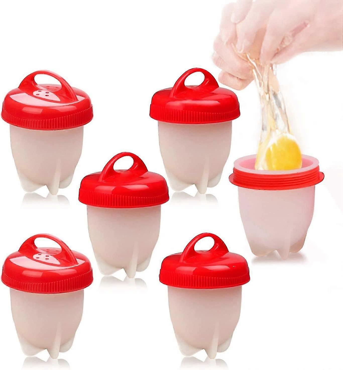 بيض المرجل ، 6 قطع صياد بيض سيليكون المرجل ، كوب بيض سهل الطهي جل السيليكا من الدرجة الغذائية ، اسلقي البيض بدون القشرة