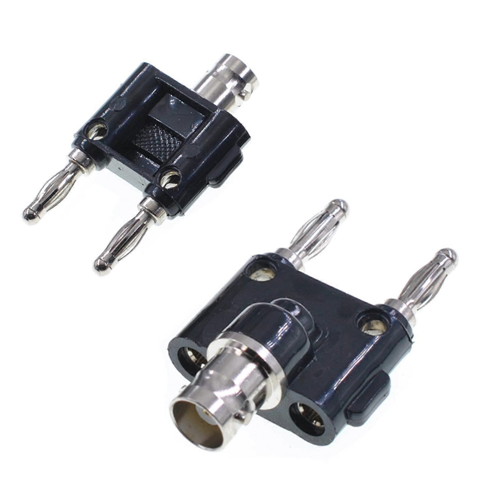 BNC Female to Dual Banana Male RF Coaxial Adapter Binding Posts 2 Pcs Banana Plug Jack
