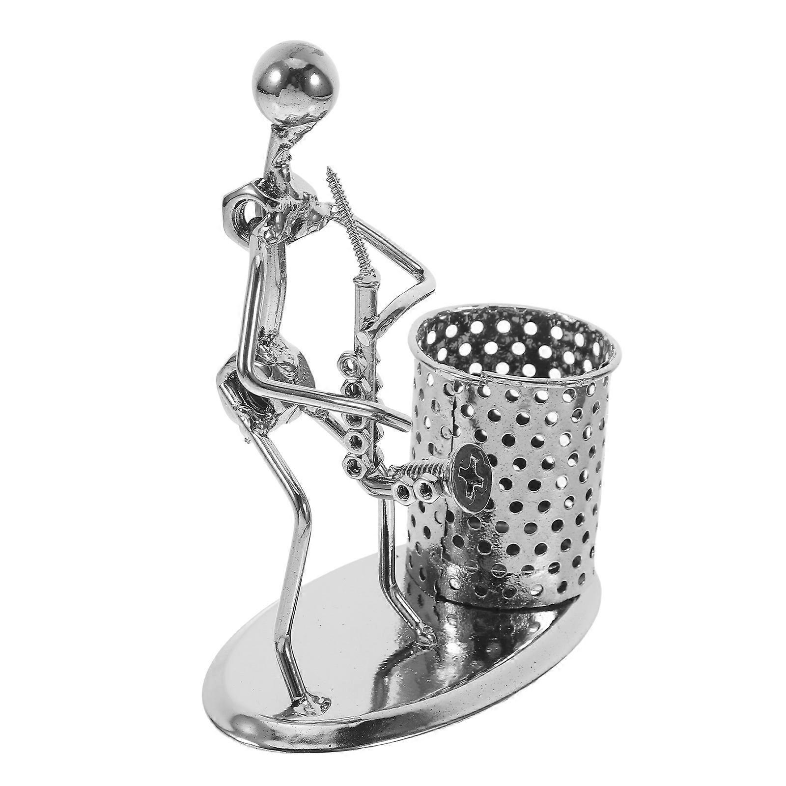 Music Pen Holder for Storage Use Desktop Saxophone Brush Pot