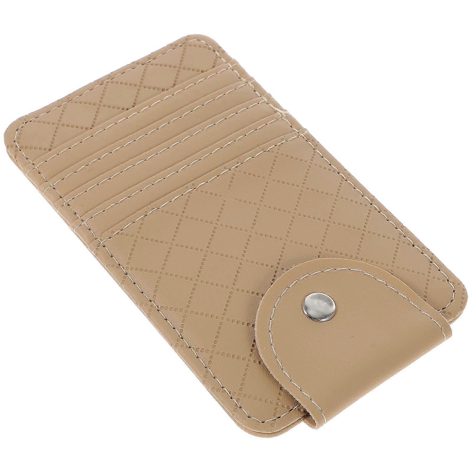 Visor Organizer Cards Storage for Storage Use Beige PU