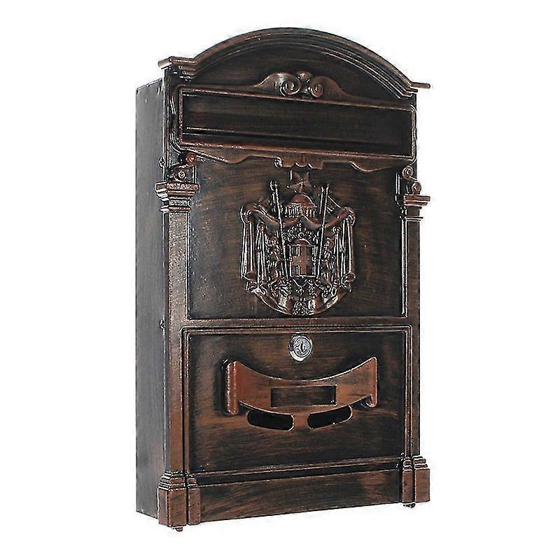 T05667 Antique Letter Box with Fixing Kit - Metal Wall-Mounted Mailbox in Vintage Style, Secure and Durable Design