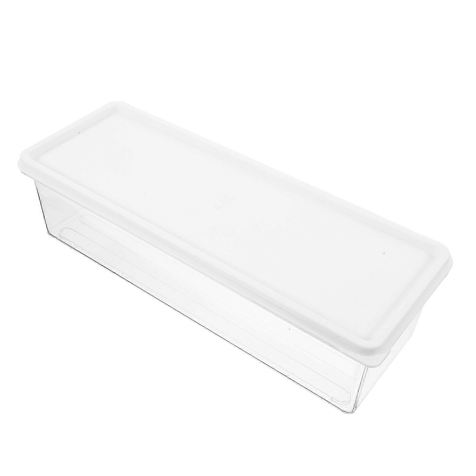 Space-Saving Ice Bin With Lid For Fridge Kitchen Food Storage Container 27.50X10.20X7.00CM Versatile Use 5Pcs