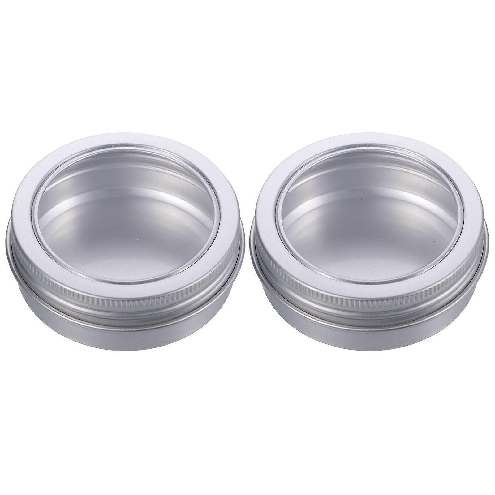 60Pcs Aluminum Jars Round Shape Tin Cans For Home Crafts Office Use 60ml Storage Capacity Silver