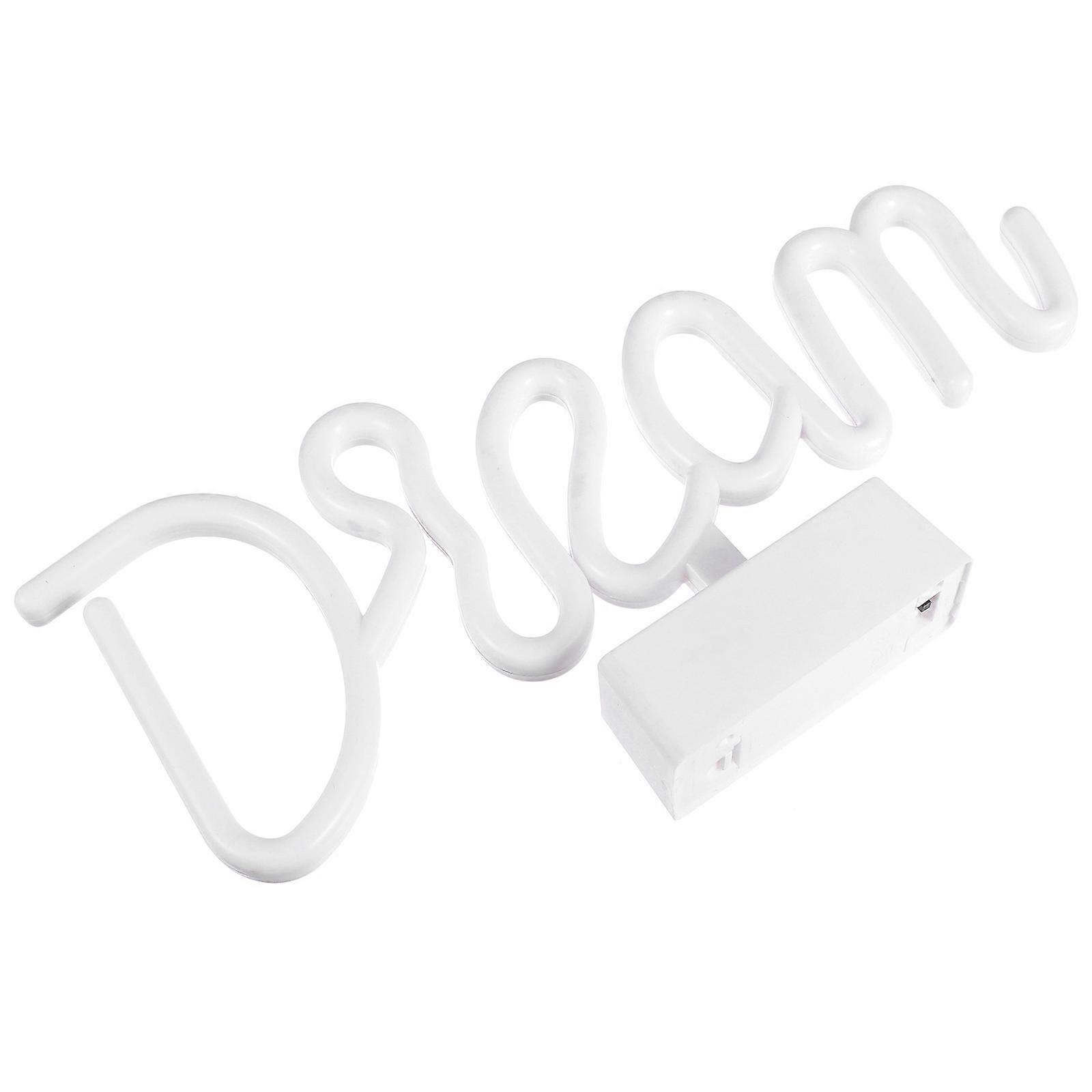 LED Neon Light Word Shape Night Light Decoration White Plastic Creating 1Pcs