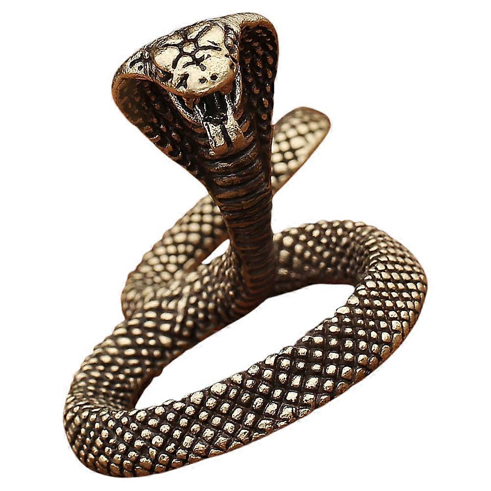 Snake Table Decor Solid Brass Chinese Zodiac Figurine 4Pcs Set