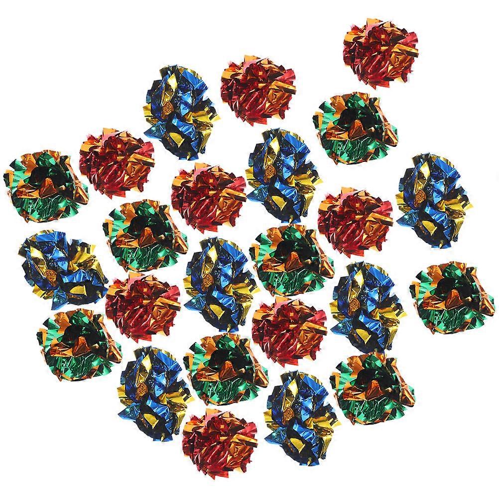 Cat Shiny Balls Pet Interaction Assorted Color Round 25Pcs