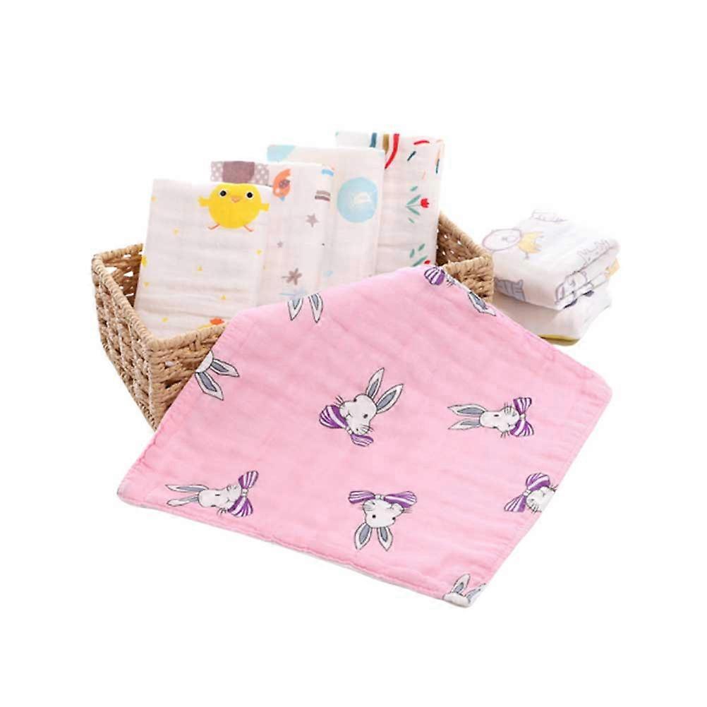 5Pcs Newborn Gauze Washcloth Bib for Daily Use Made from Assorted Material