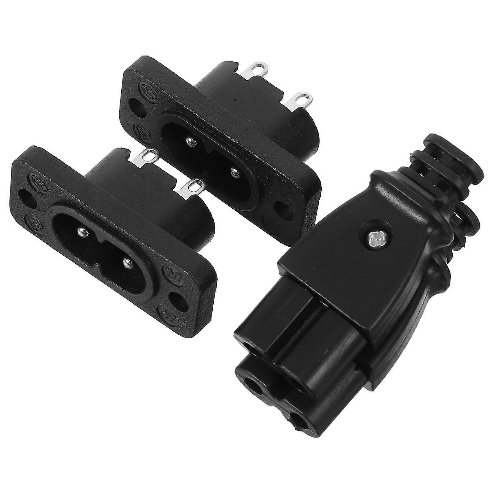 Power Cord Replacement Male Female Plugs for Computer Monitor 8Pairs