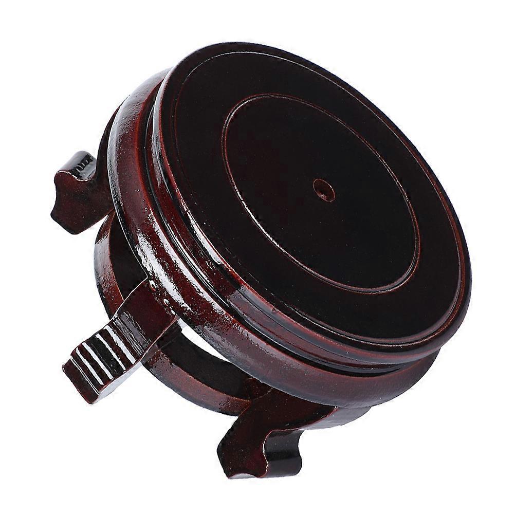 Coffee Wooden Vase Base for Holding 4Pcs Round Display Stands