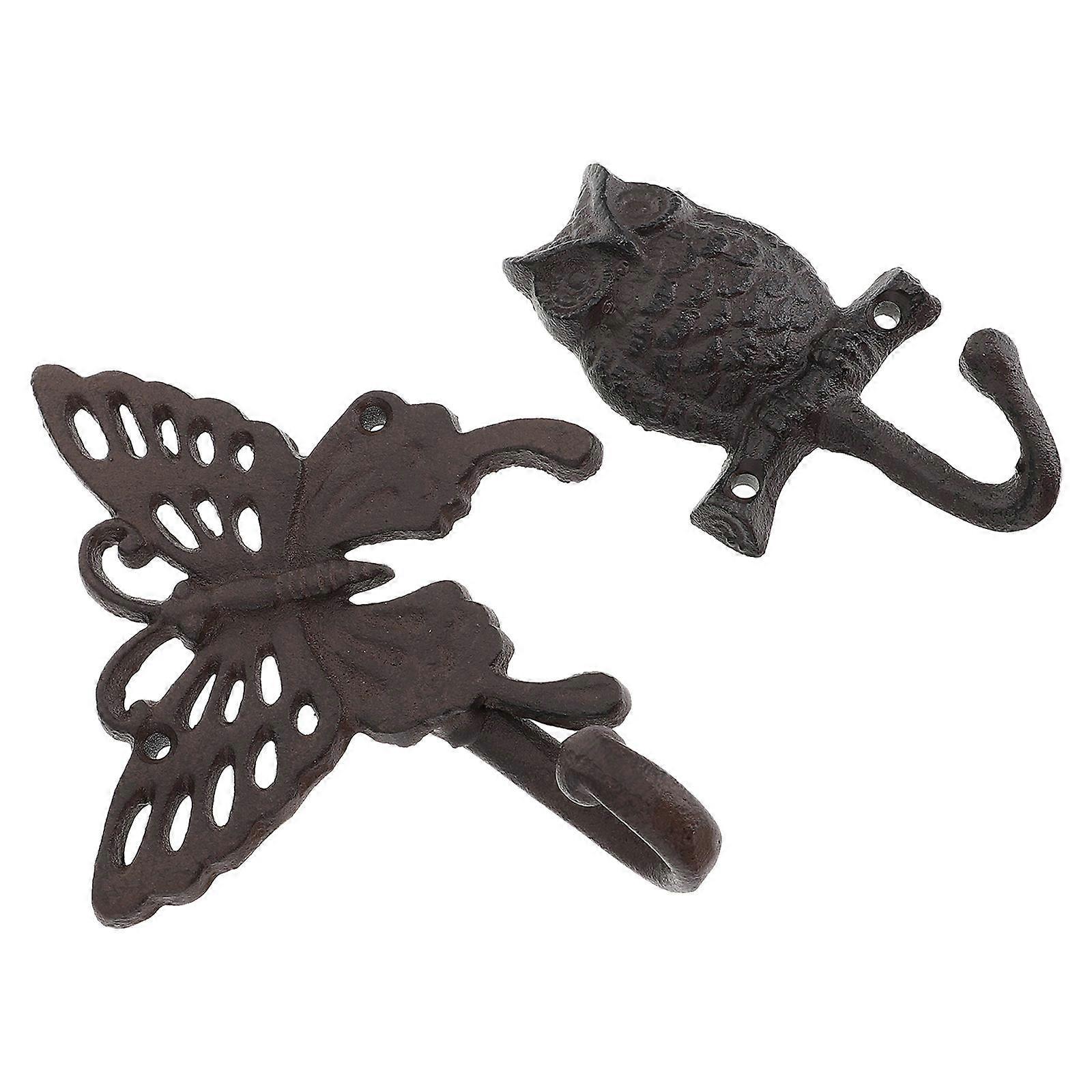 Decorative Wall Hooks for 6Pcs Wrought Iron Animals Shape Home Use