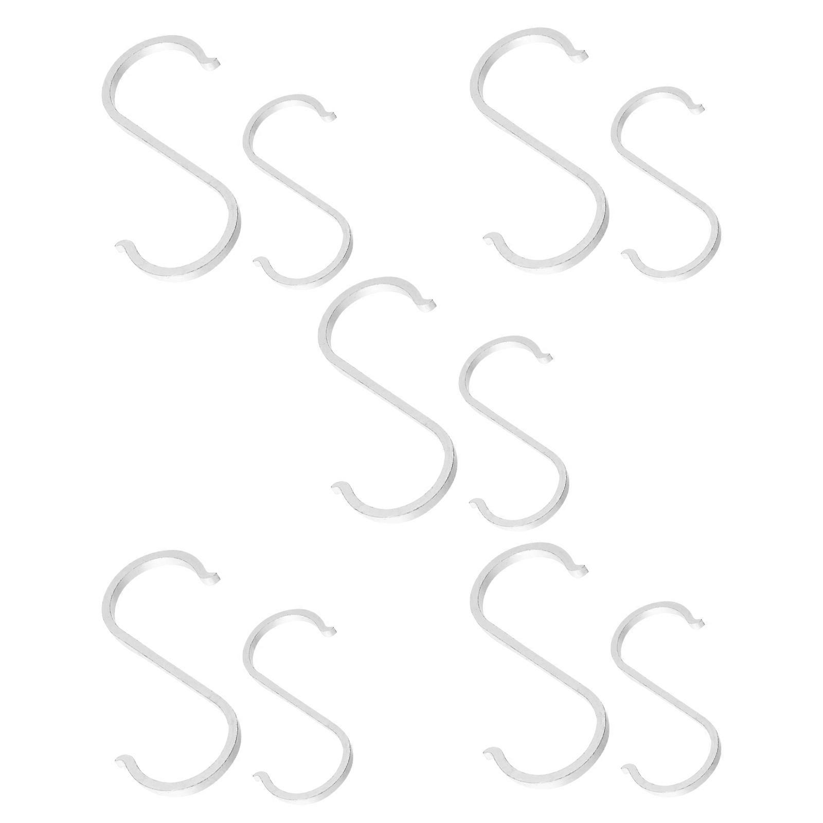10Pcs Door Hooks Clothes Hangers Space-saving Practical For Home Users Modern Style Silver Rust-proof