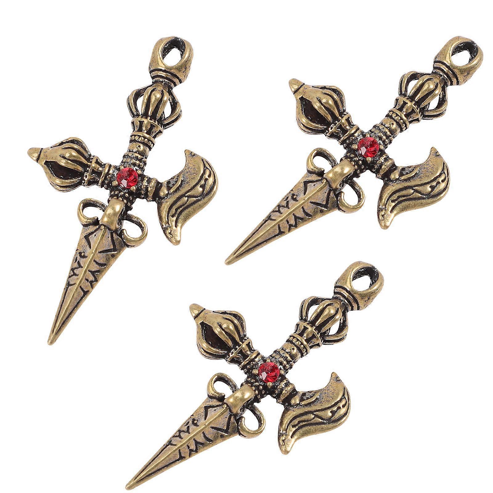 Buddhism Ornament Vajra Pestle Charms for Crafting 9Pcs Bundle