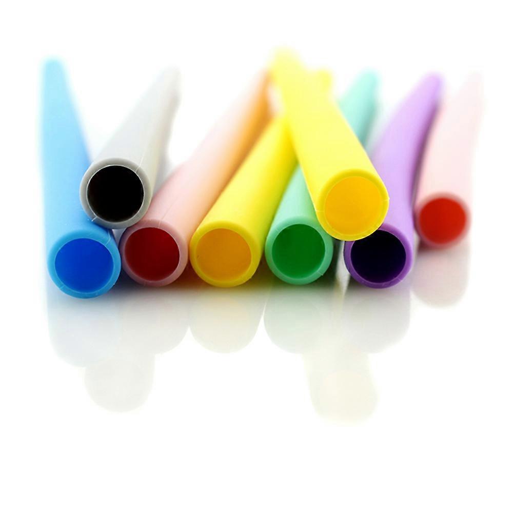 Pink Silicone Folding Straws Reusable Drinking Straw for Drinking Use 2Sets