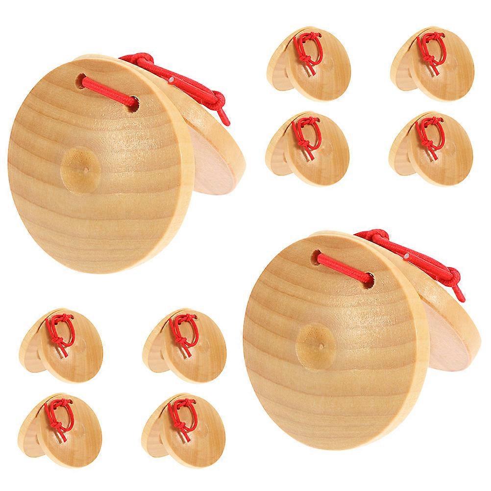 Finger Castanets Wooden Kids Musical Instruments for Playing 10Pcs Set