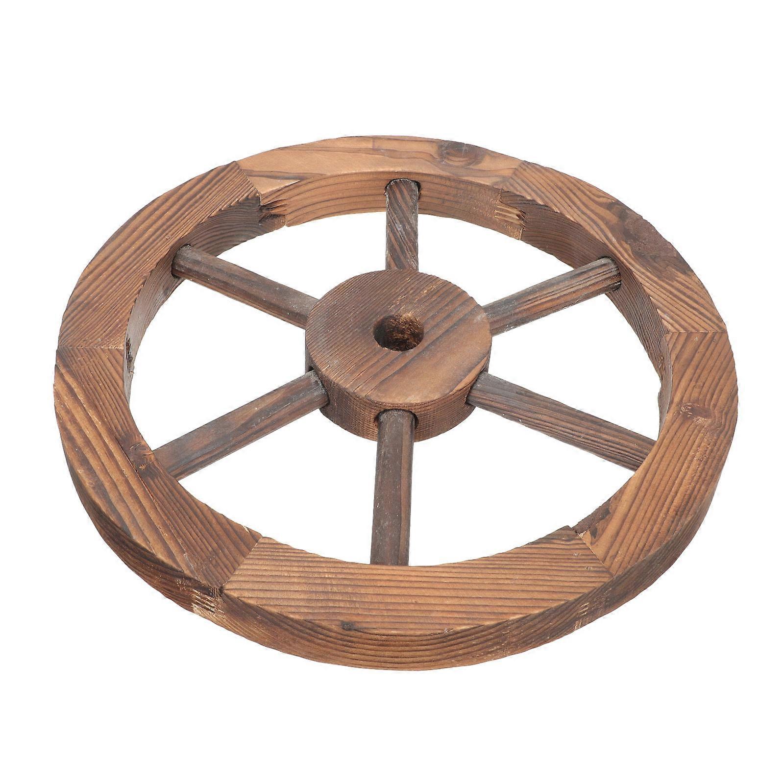 Wooden Wagon Wheel Decor for Rustic Wall Hanging 4Pcs