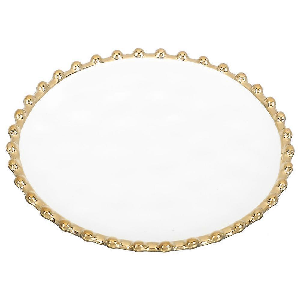 Decorative Round Serving Plate For Restaurants And Coffee Shops With Dishwasher Safe Feature In 24.50X24.50X2.00CM Size 2Pcs