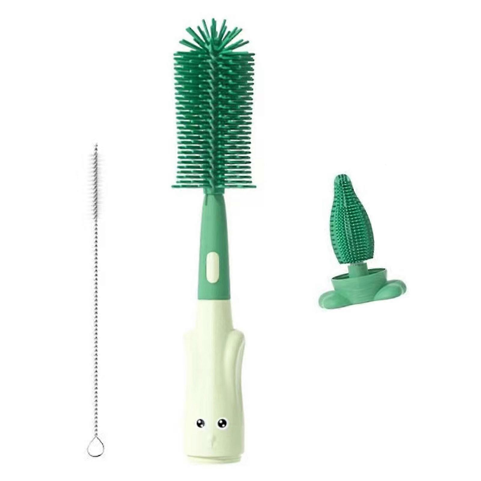 Sinknap 1 Set Bottle Brush With Storage Base Bpa Free Soft Head 3 In 1 Multi-functional Baby Pacifier Straw Brush Kit For Kitchen 2025