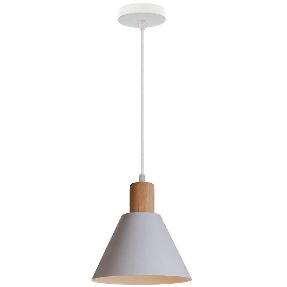 Wooden Pattern Ceiling Hanging Light Fixture Adjustable E26/E27 SingleHead Pendant For Home Kitchen Island Bedroom
