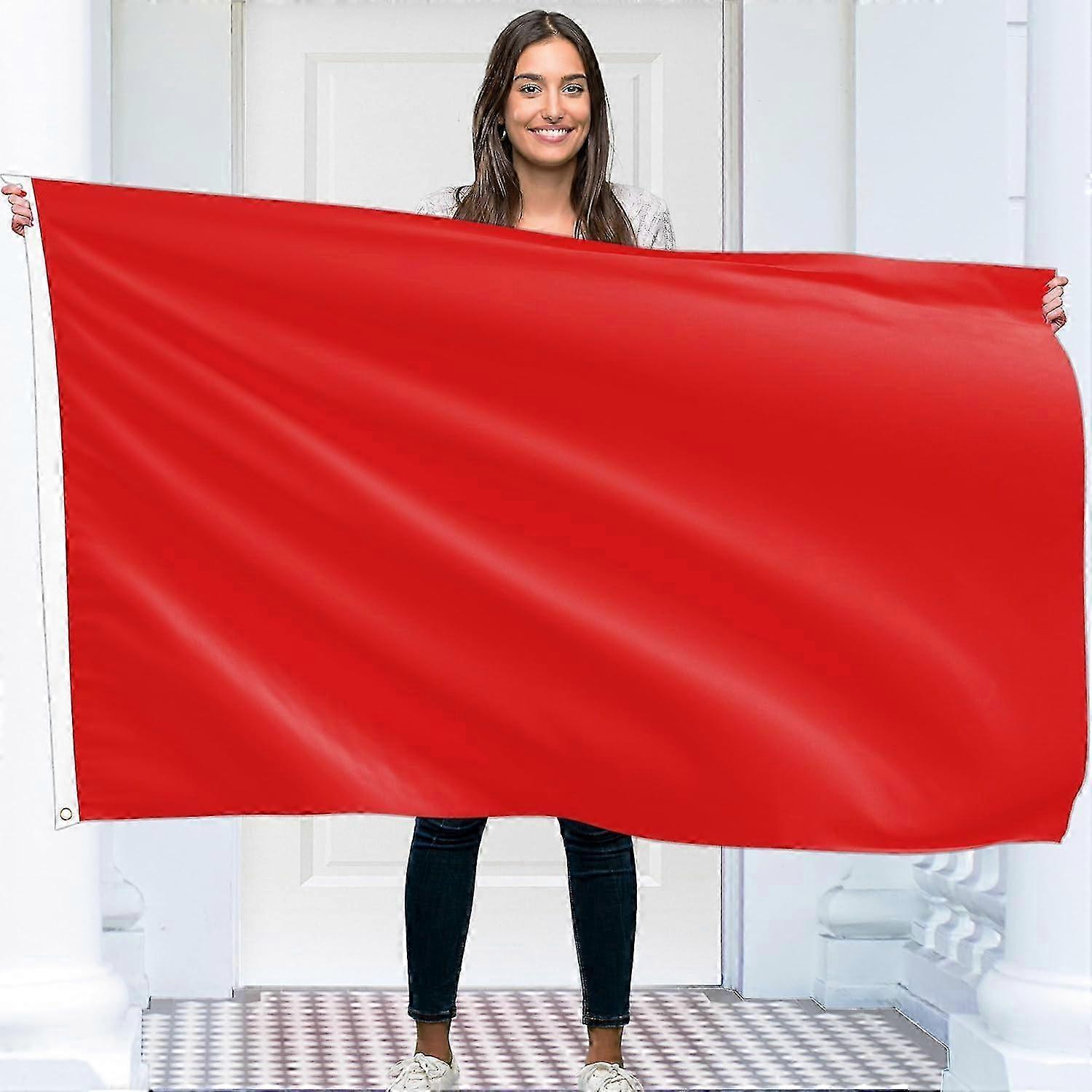2025 Solid Red Flag Plain Red Flag 100% polyester Double Seam 2 eyelets Mode 47