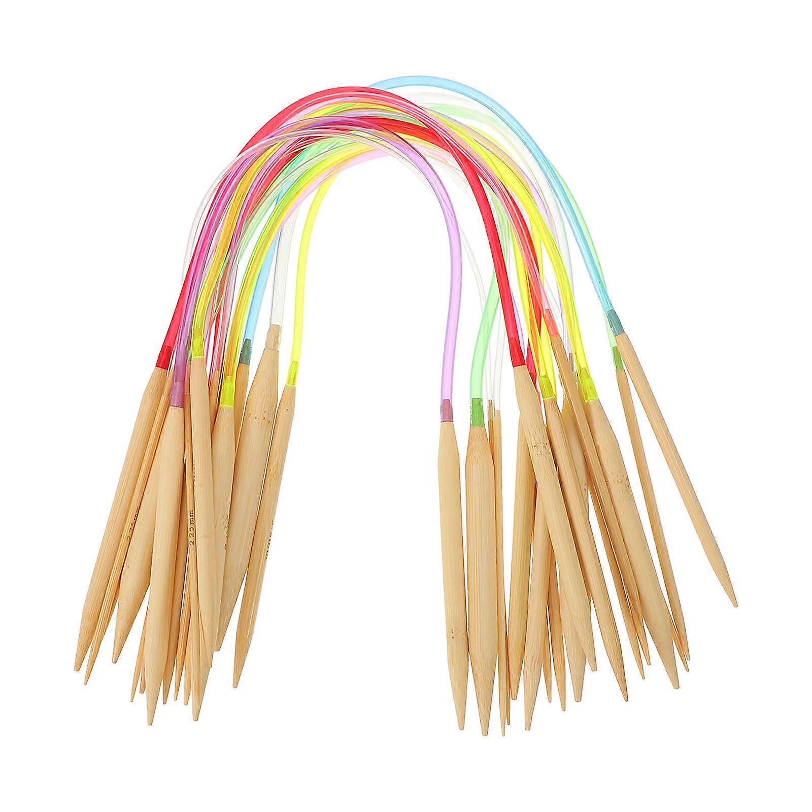 Circular Bamboo Knitting Needles for Weaving 18Pairs Professional Set