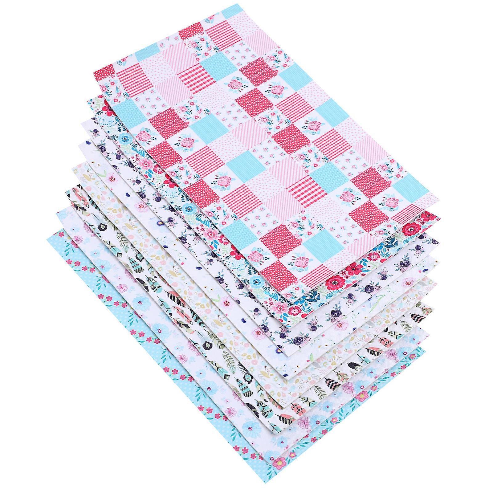 Flower Print PU Fabric 16 Pcs Assorted Color Rectangle Sheets For Craft Making Ideal For DIY Makers Craft Projects