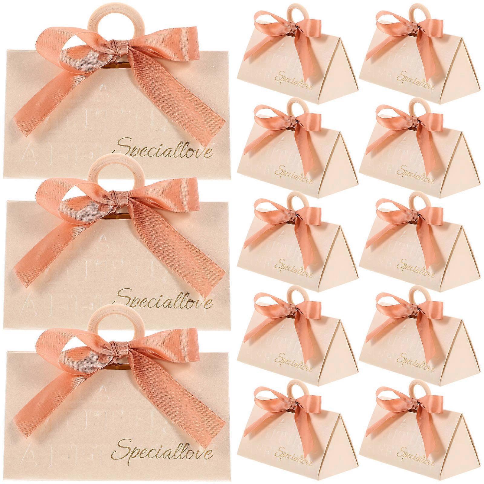 Party Favors Boxes Creative Candy Box Elegant Design Rectangular Shape Wooden Material 20Pcs