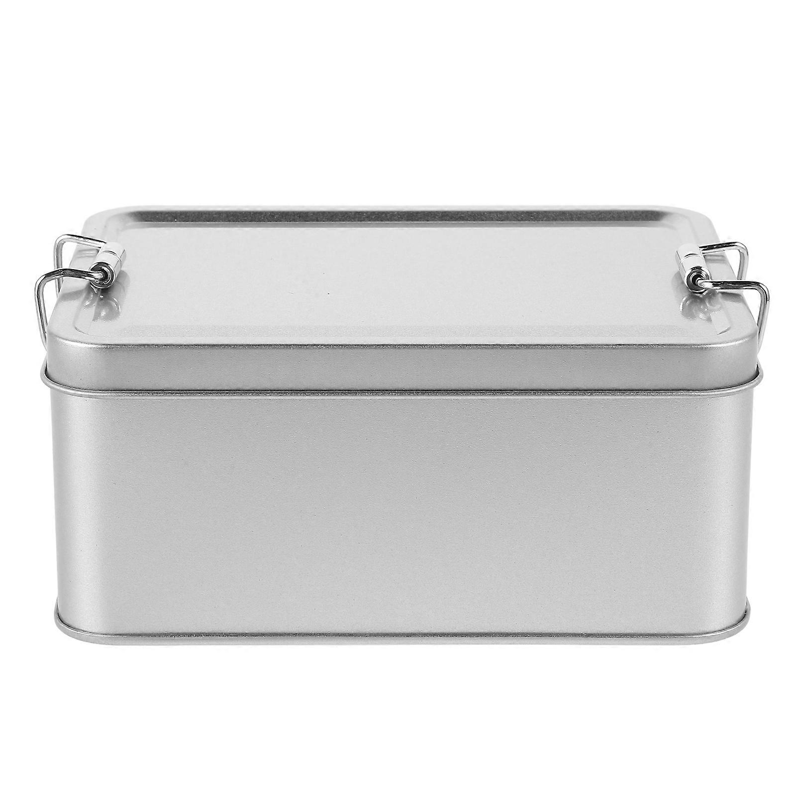 Rectangular Cookie Tin Boxes 3Pcs Metal Storage For Home Kitchen Use Simple Design