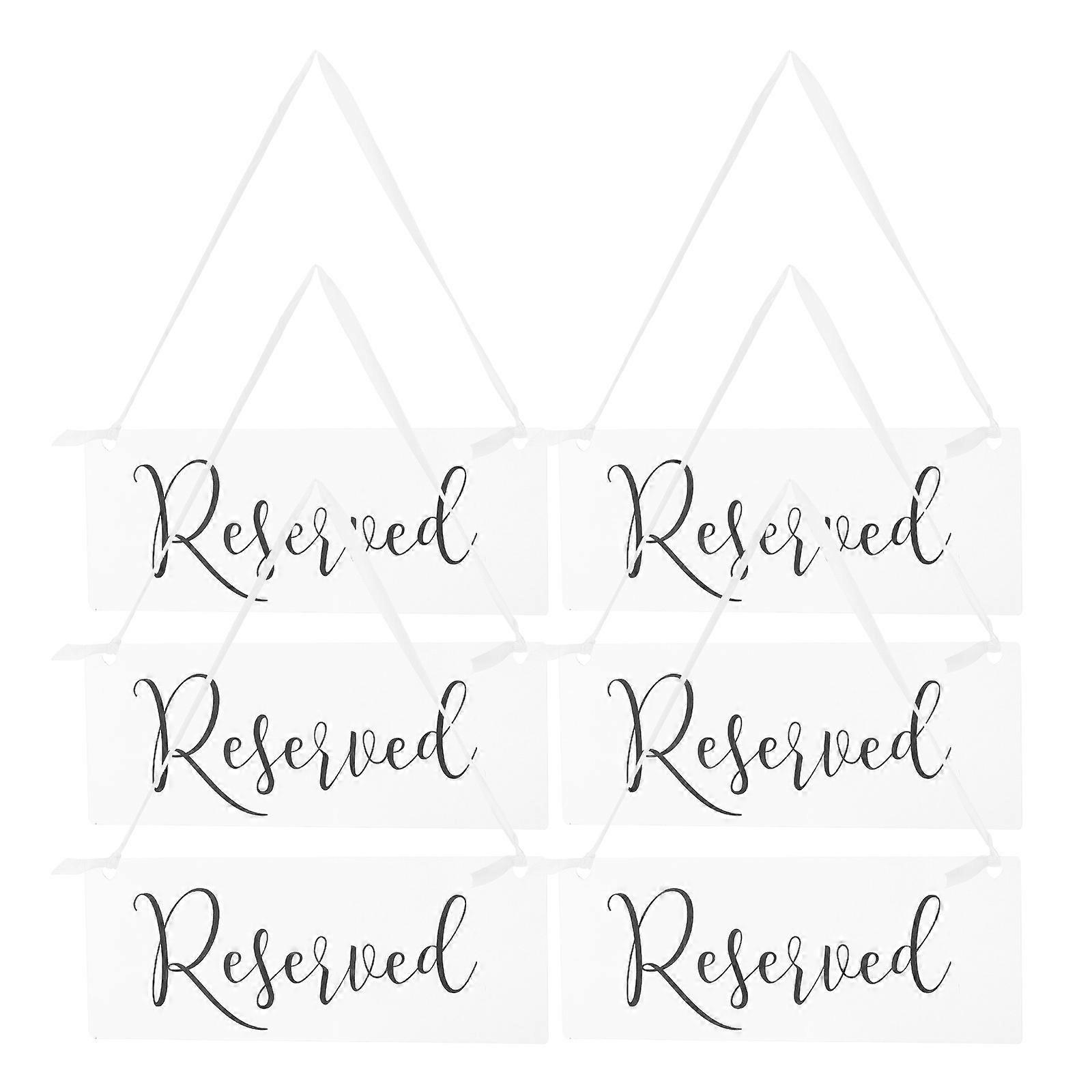 Hanging Reserved Wedding Sign 30 Pcs Elegant Decoration For Events Acrylic Material Rectangular Shape