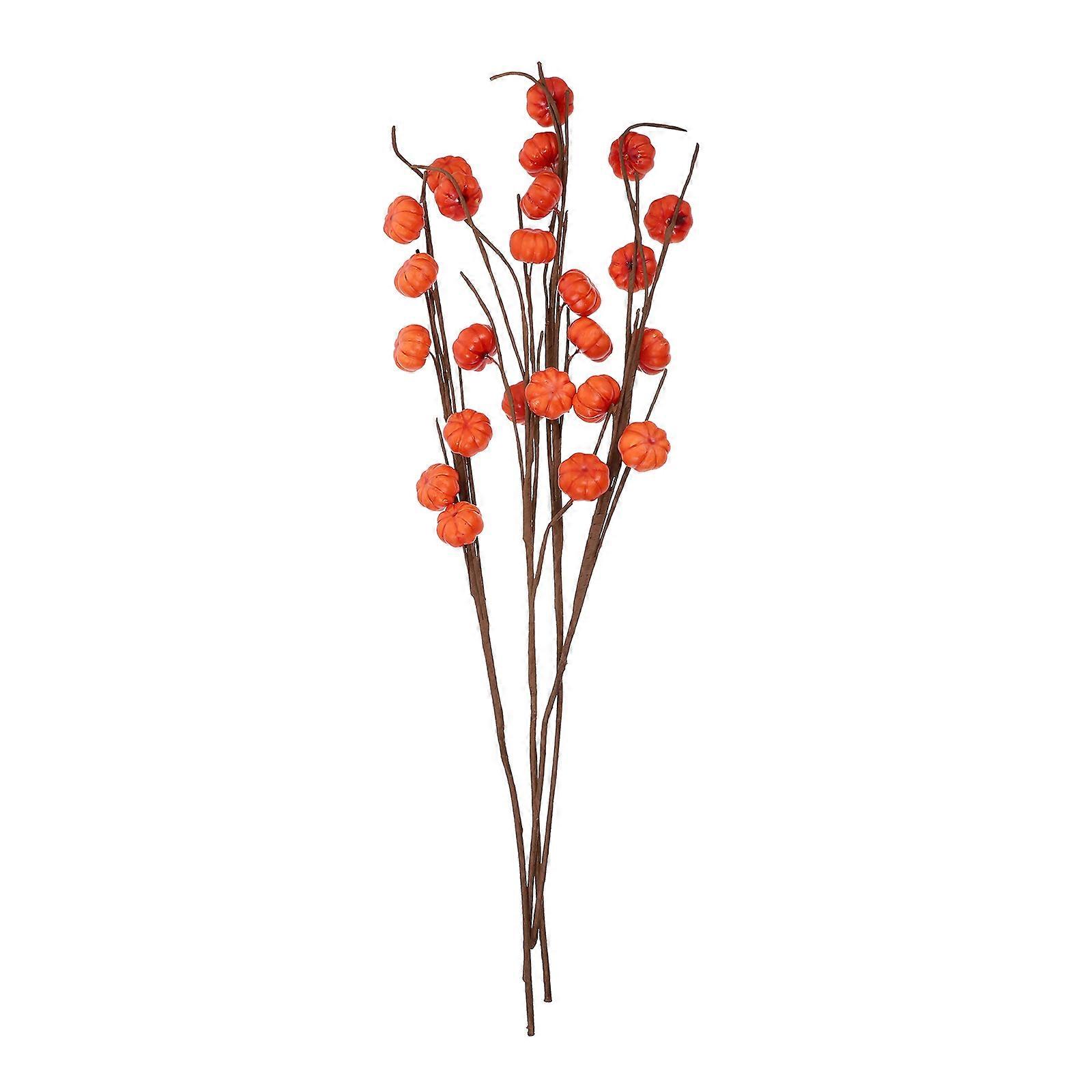 Decorative Pumpkin Branch for Decoration 12Pcs Orange Bundle
