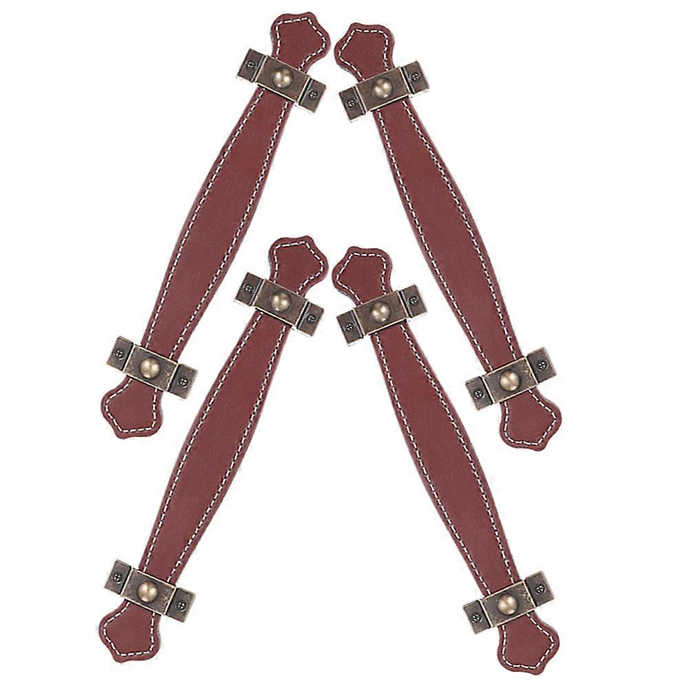 Brown Drawer Pulls PU Handles for Cabinet 16Pcs Durable