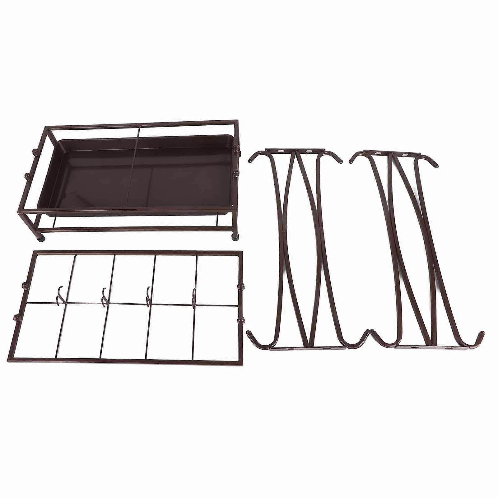 مظلة تخزين الرف الحديد مع صينية بالتنقيط 10 ثقوب 8 السنانير مظلة رف الوقوف للمنزل فندق اللوبي البرونزية