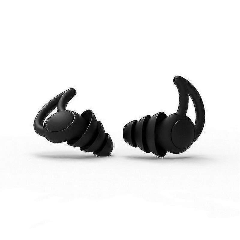 For 2 Pairs Noise Reduction Earplugs for Sleeping, Comfortable Noise Canceling Earplugs Black