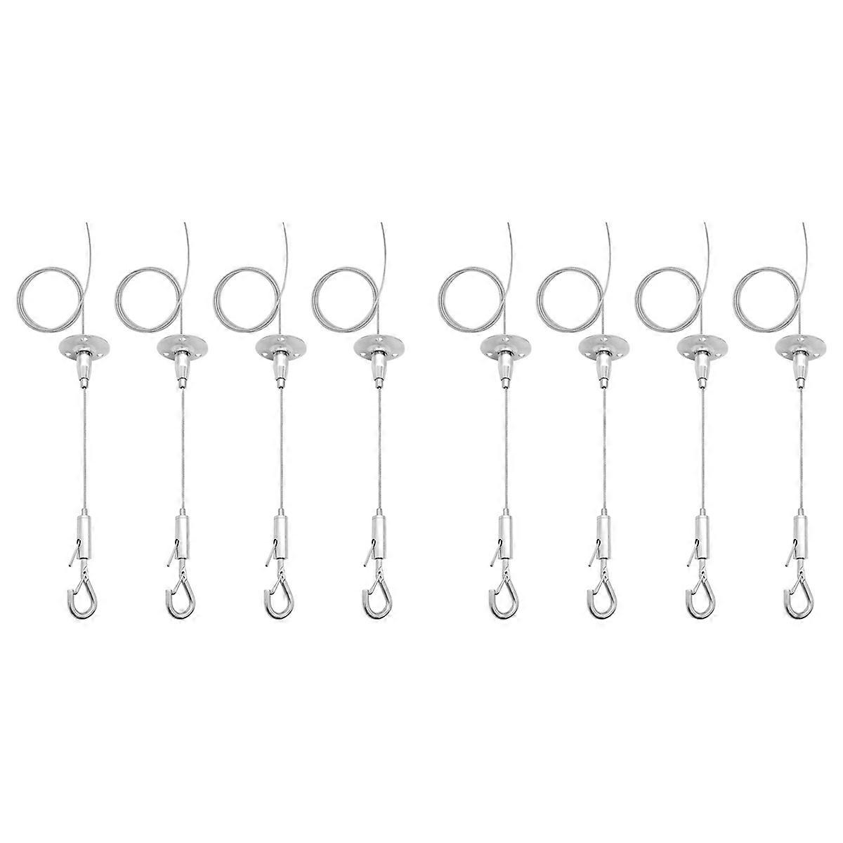 8 Pack 6ft Ceiling Sign Hanger Wire Kit, 2m Adjustable Suspension Hanging Cable Wire with Hook Wall