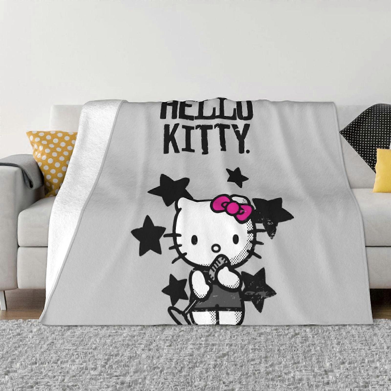 Hello Kitty Blanket Flannel Fleece Throw Blankets Super Soft Cozy Warm Plush Bedding For Sofa Living Room Bedroom-60"X50"