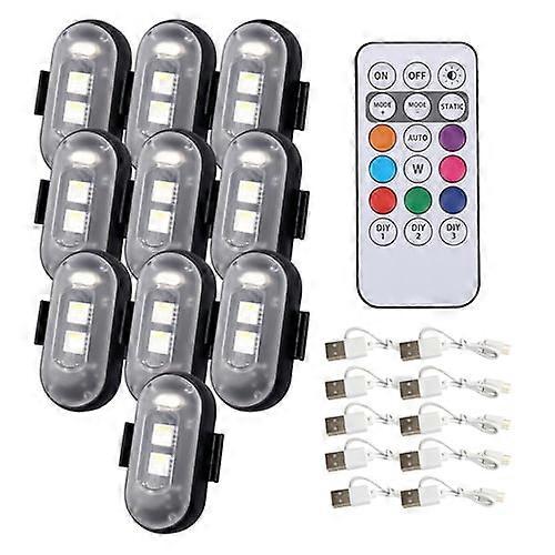AQCW LED Strobe Light with Remote, Rechargeable 7 Colors + White, Long Battery, Multiple Modes, Anti-Collision Warning Light