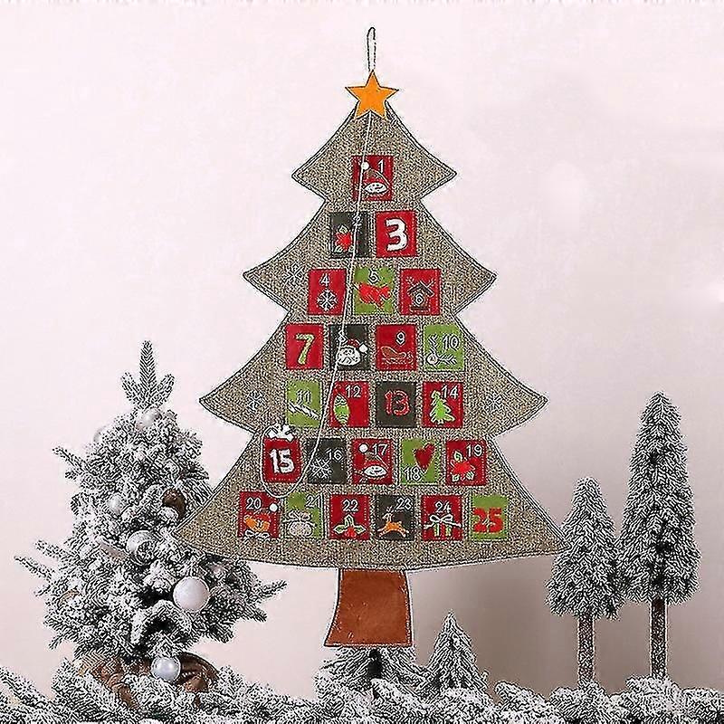 Christmas Advent Calendar 25 Days Fabric Xmas Tree with Pockets 2025 Countdown Calendar Gift Hanging