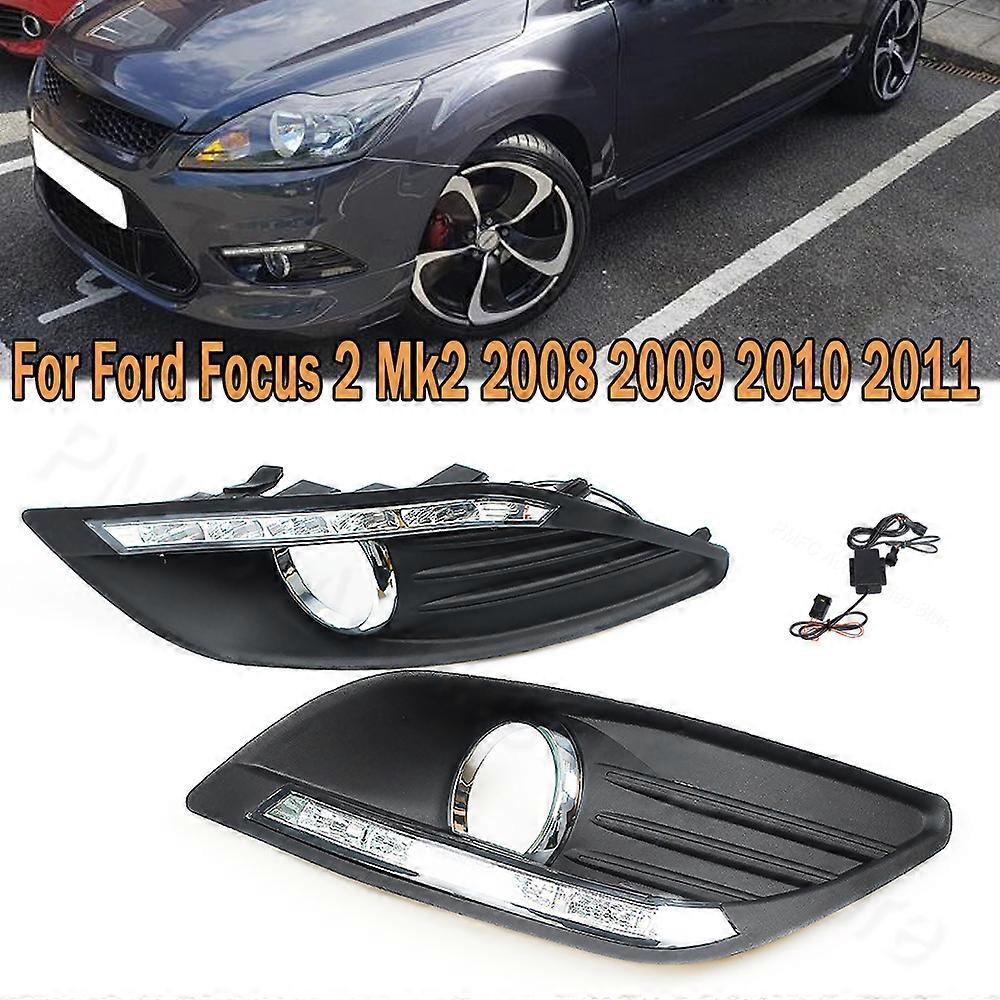 Compatible LED Front Lower Daytime Running Lamp DRL Front Fog Light Bright Light For Car For Ford Focus 2 Mk2 2008 2009 2010 2011